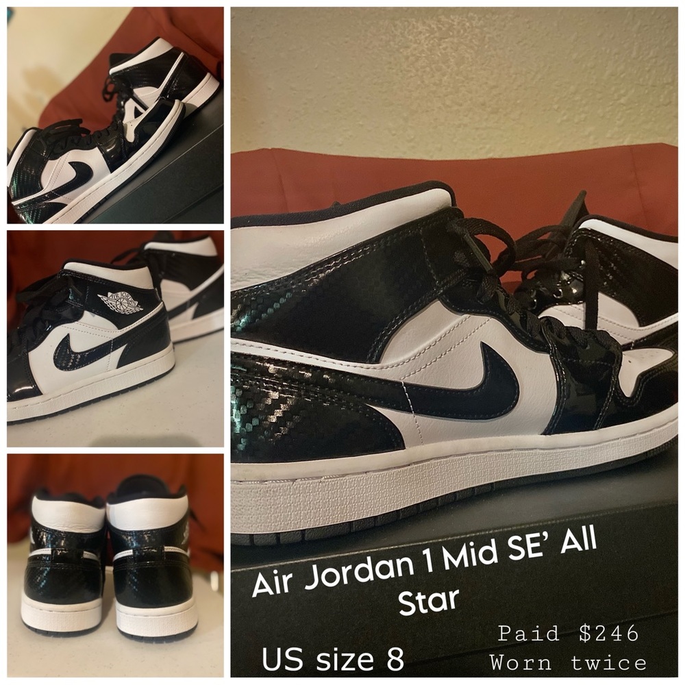 Jordan 1 Mid black and white